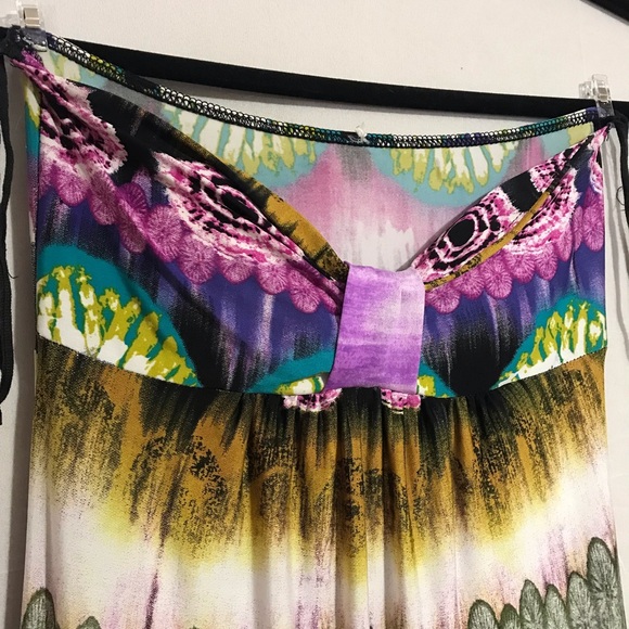 Chico’s Bandeau Maxi Summer Dress Size Small, Bohemian Tie Dye Print, Strapless - Picture 3 of 7